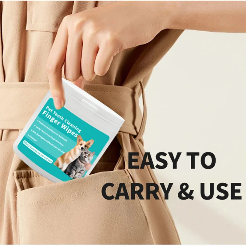 Pawzy Pets™ Pet Finger Toothbrush Wipes